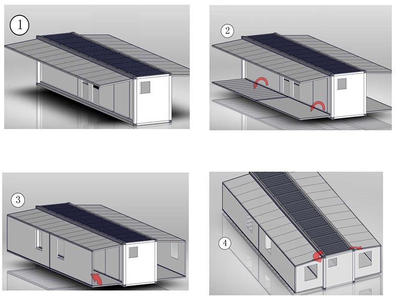 Expandable container house installation