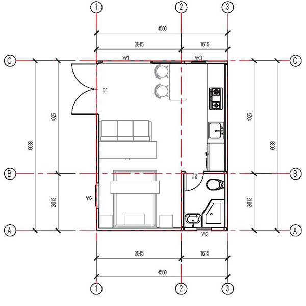 28m2 expandable prefab house Layout_1
