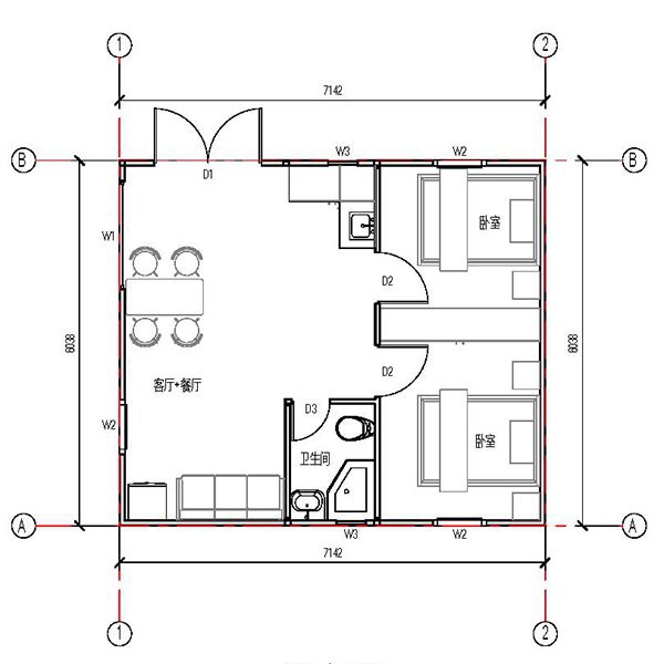 43m2 expandable prefab house layout_1